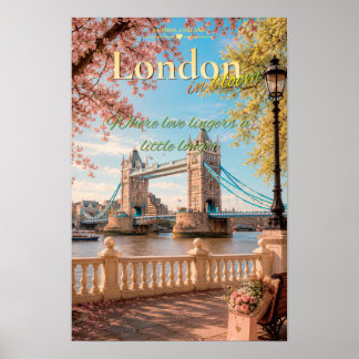 Poster Torre da Ponte de Londres em Flor Arte Cênica de P