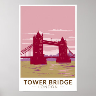 Poster Torre da Ponte Londres Viagem Arte Vintage