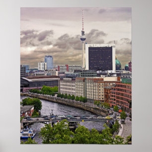 Poster Torre da tevê (Fernsehturm), Berlim, panorâmico