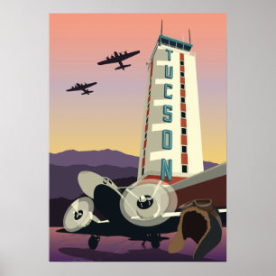 Poster Torre de aviação de 28"x20" - Tucson, Arizona