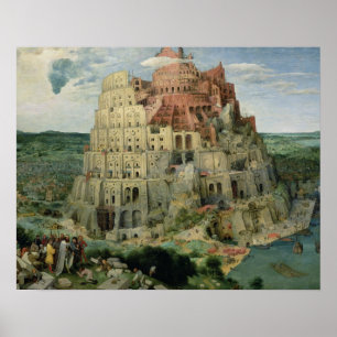 Póster Torre de Babel, 1563 (óleo no painel)