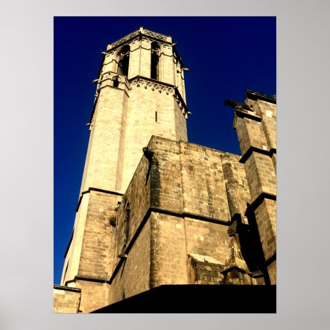 Poster Torre de Belltower da Catedral de Barcelona (Frente)