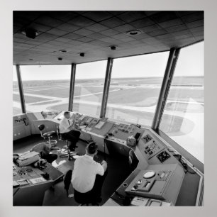 Poster TORRE DE CONTROLE DE AEROPORTO c. 1960