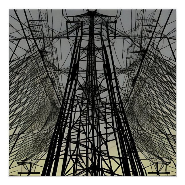 Póster Torre de Emaranhado de Fios (Frente)