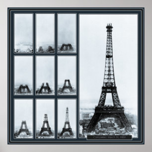 Poster Torre de Gustav Eiffel em construção