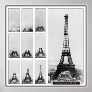 Póster Torre de Gustav Eiffel em construção