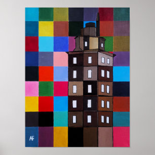 Poster Torre de Hércules Pintura Abstrata por Alfred Fox