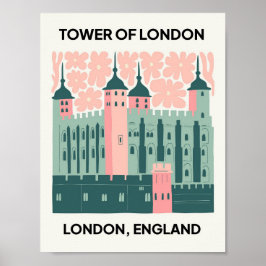 Poster Torre de Londres, Inglaterra, abstrato, viagem de