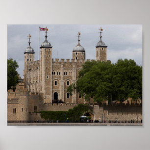 Póster Torre de Londres Inglaterra vista através do rio
