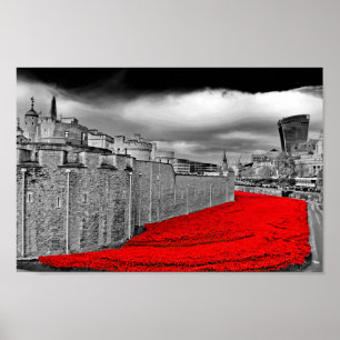 Poster Torre de Londres Poppies Red Poppy