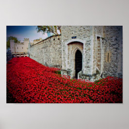 Poster Torre de Londres Red Poppies Inglaterra Reino Unid