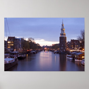 Póster Torre de Montelbaan em Amsterdão os Países Baixo