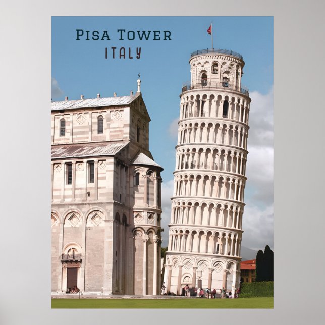Poster Torre de Pisa Itália Europa Viagem (Frente)