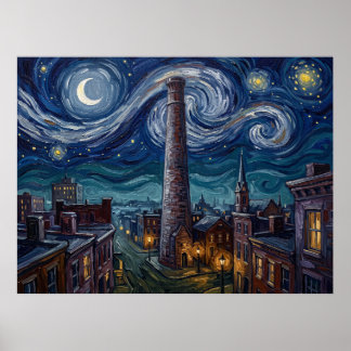 Poster Torre de Tiro de Baltimore Noite Estrelada