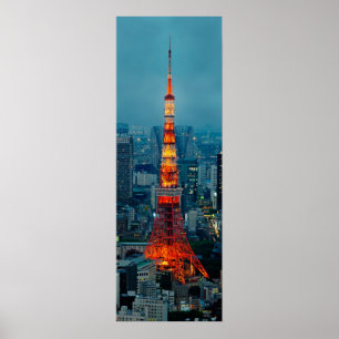 Póster Torre de Tokyo no por do sol