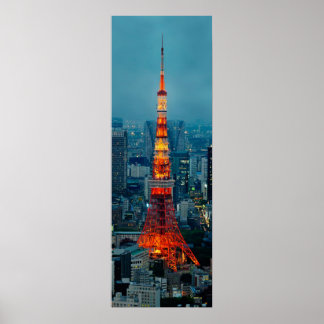 Póster Torre de Tóquio por Noite: