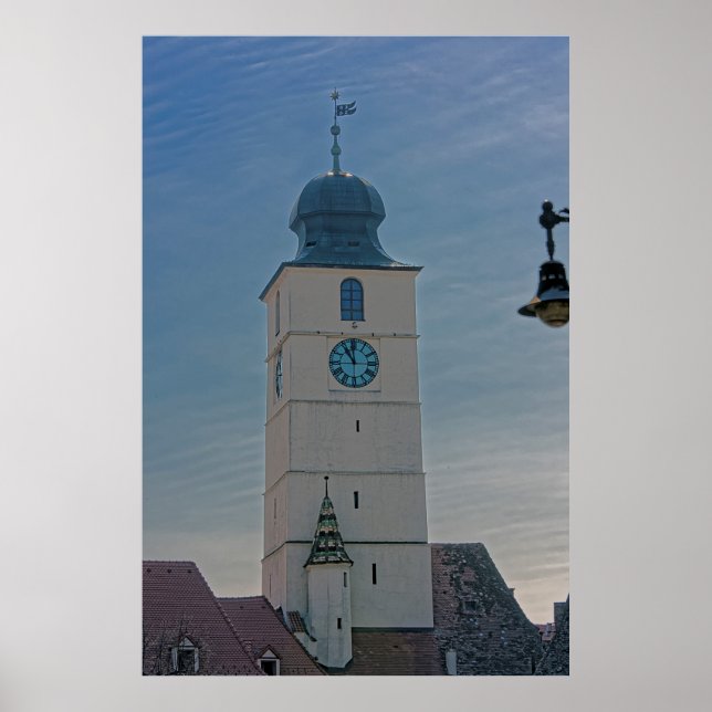 Póster Torre do Antigo Conselho Sibiu Romênia (Frente)