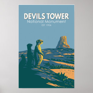 Poster Torre do Diabo Monumento Nacional Cão da Pradaria 