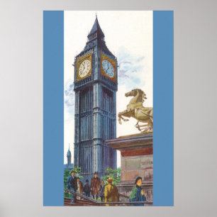 Póster Torre do Relógio Big Ben no Palácio de Westminster