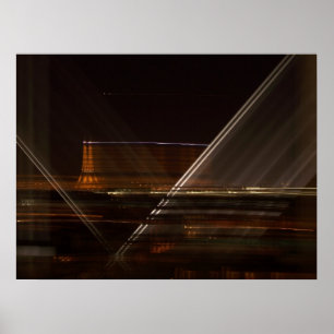 Póster Torre Eiffel através do céu nocturno