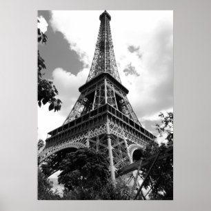 Poster Torre Eiffel Branca Negra em Paris