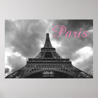 Torre Eiffel Branca Negra Paris Cidade Romântica d