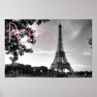 Torre Eiffel Branca Negra Paris Cidade Romântica d