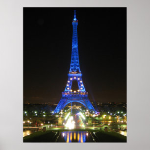Póster Torre Eiffel Cênica à Noite
