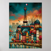Torre Eiffel de Paris Paisagem Urbana Caprichosa