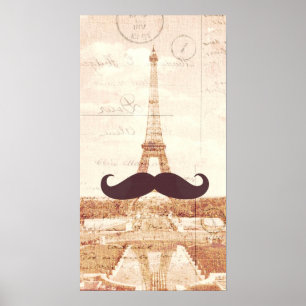 Poster Torre Eiffel do bigode