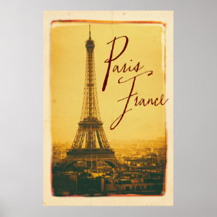 Póster torre Eiffel do vintage