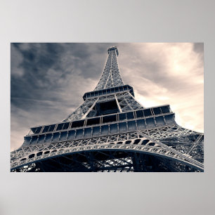 Póster Torre Eiffel elevada