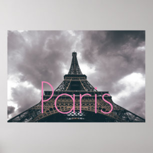 Póster Torre Eiffel em Paris, Cidade Romântica de Amor