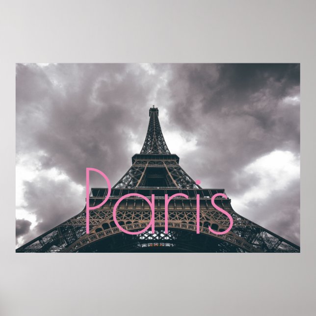 Póster Torre Eiffel em Paris, Cidade Romântica de Amor (Frente)