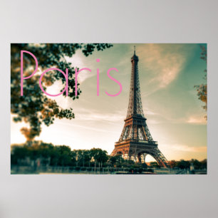 Poster Torre Eiffel em Paris, Cidade Romântica de Amor