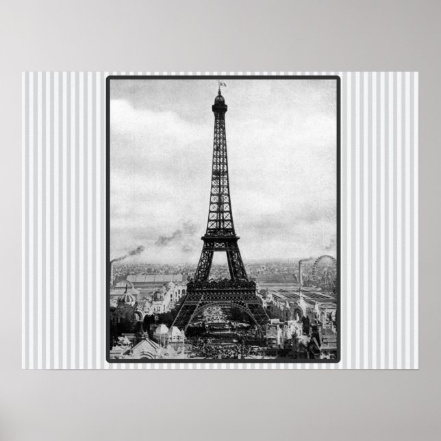 Poster Torre Eiffel Em Paris, Em Vintage (Frente)