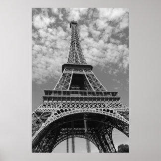 Póster Torre Eiffel em preto e branco