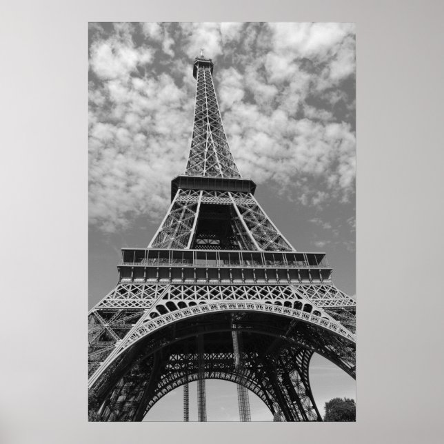 Póster Torre Eiffel em preto e branco (Frente)