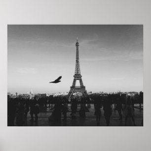 Poster Torre Eiffel em preto e branco