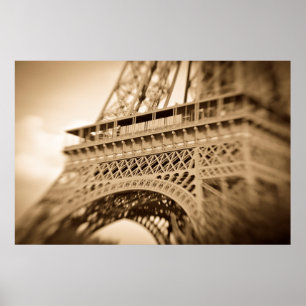 Poster Torre Eiffel em sépia, Paris, França