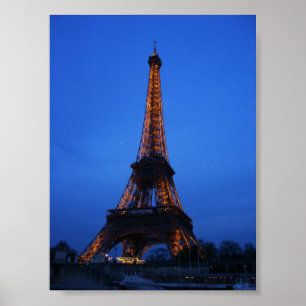 Póster Torre Eiffel na noite