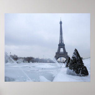 Póster Torre Eiffel no inverno