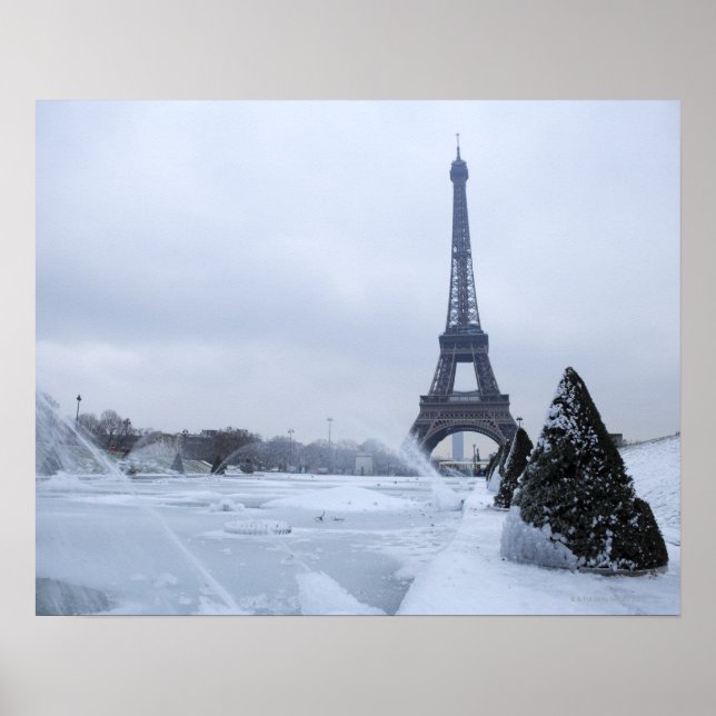 Póster Torre Eiffel no inverno (Frente)