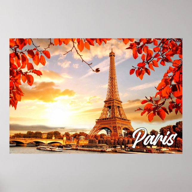 Poster Torre Eiffel No Outono | Paris, França (Frente)