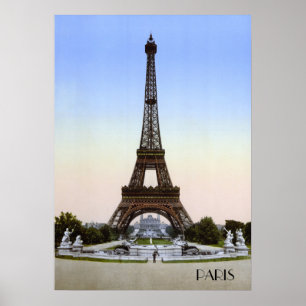 Poster Torre Eiffel no século 19 em Paris