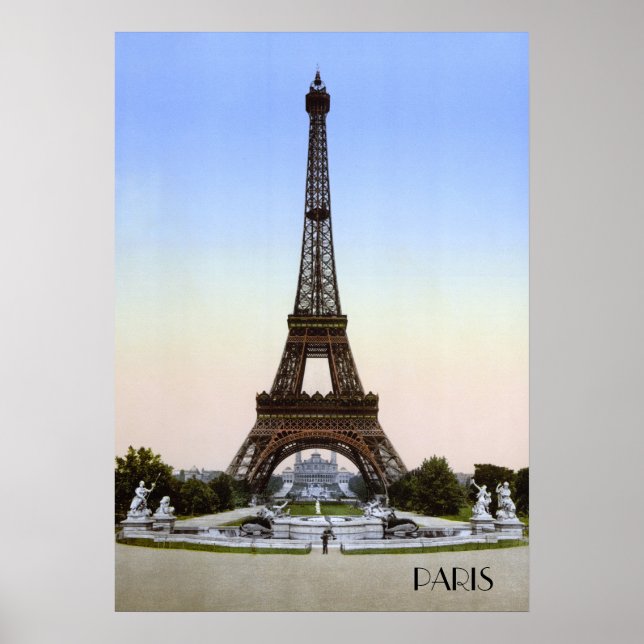 Poster Torre Eiffel no século 19 em Paris (Frente)