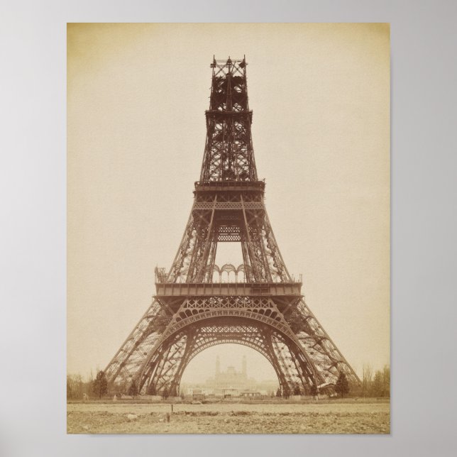 Poster Torre Eiffel, Paris, França, Construção (Frente)