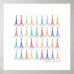 Poster Torre Eiffel Paris França: décor de parede