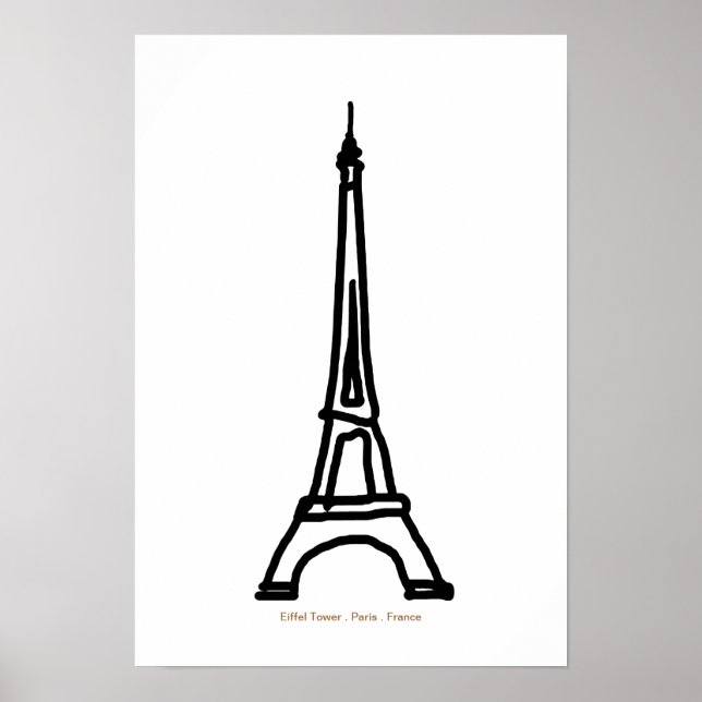 Póster Torre Eiffel Paris/França para paredes (Frente)