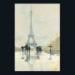 Póster Torre Eiffel | Paris Na Chuva<br><div class="desc">© Avery Tillmon / Wild Apple. Uma imagem vintage de Paris,  e pessoas andando por aí. Uma imagem da Torre Eiffel pode ser vista.</div>